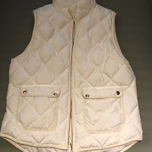 J. Crew Ivory Quilted “Excursion” Fall Vest